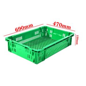 China Stack And Nest Plastic Crate Turnover Box Storage Tub Reusable Mesh Moving Container on sale