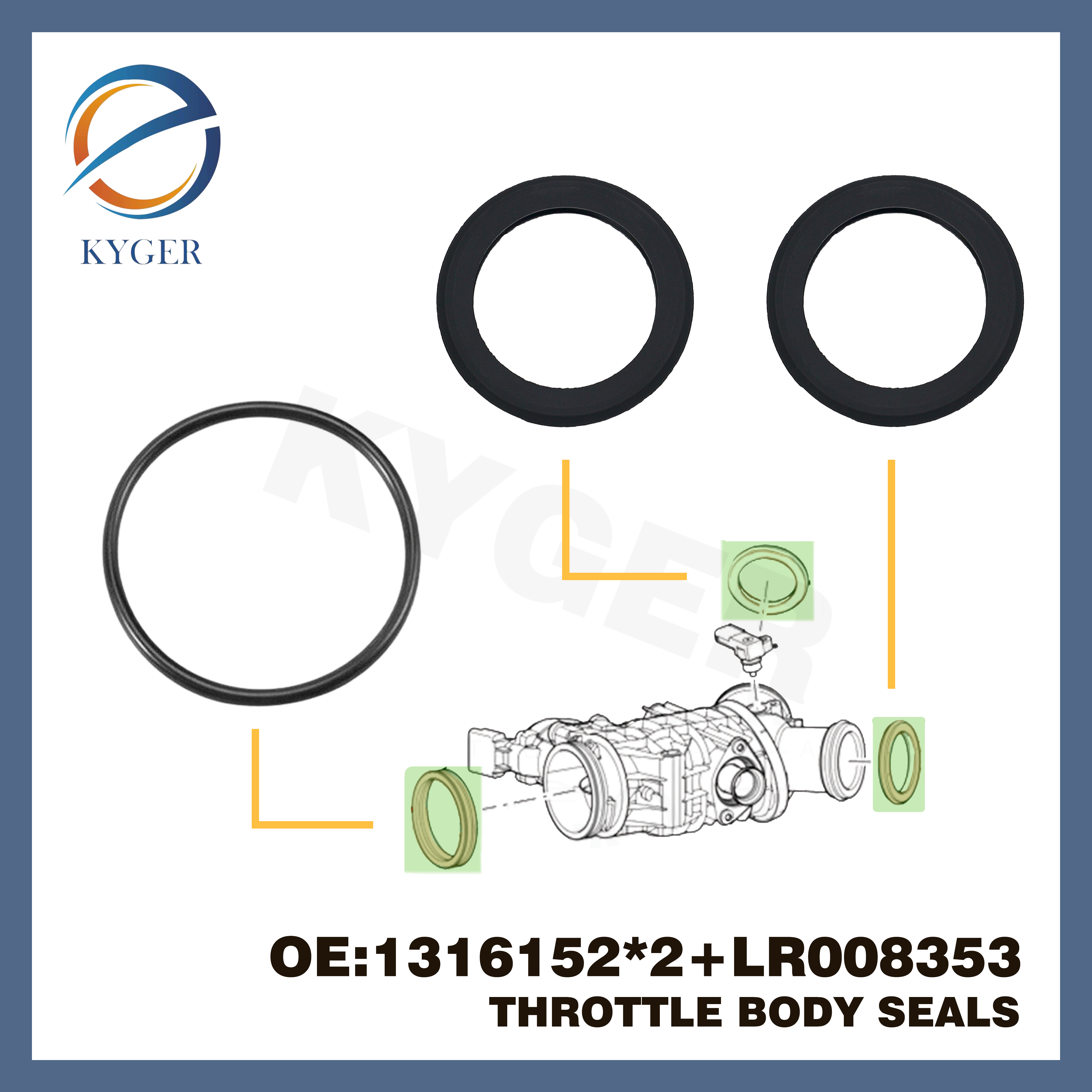 Throttle Body Gasket Seal LR008353 1316152 JDE8801 Inlet for Land Rover Discovery 3 4 5 Jaguar LR3 Range Rover Sport VELAR