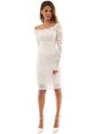 Elegant off Shoulder Lace Bodycon Midi Dress for Woman