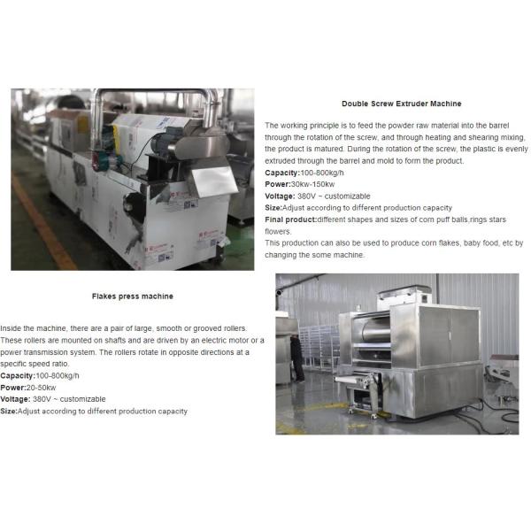 Continuous and Automatic Corn Flakes Processing Machine / Machinery