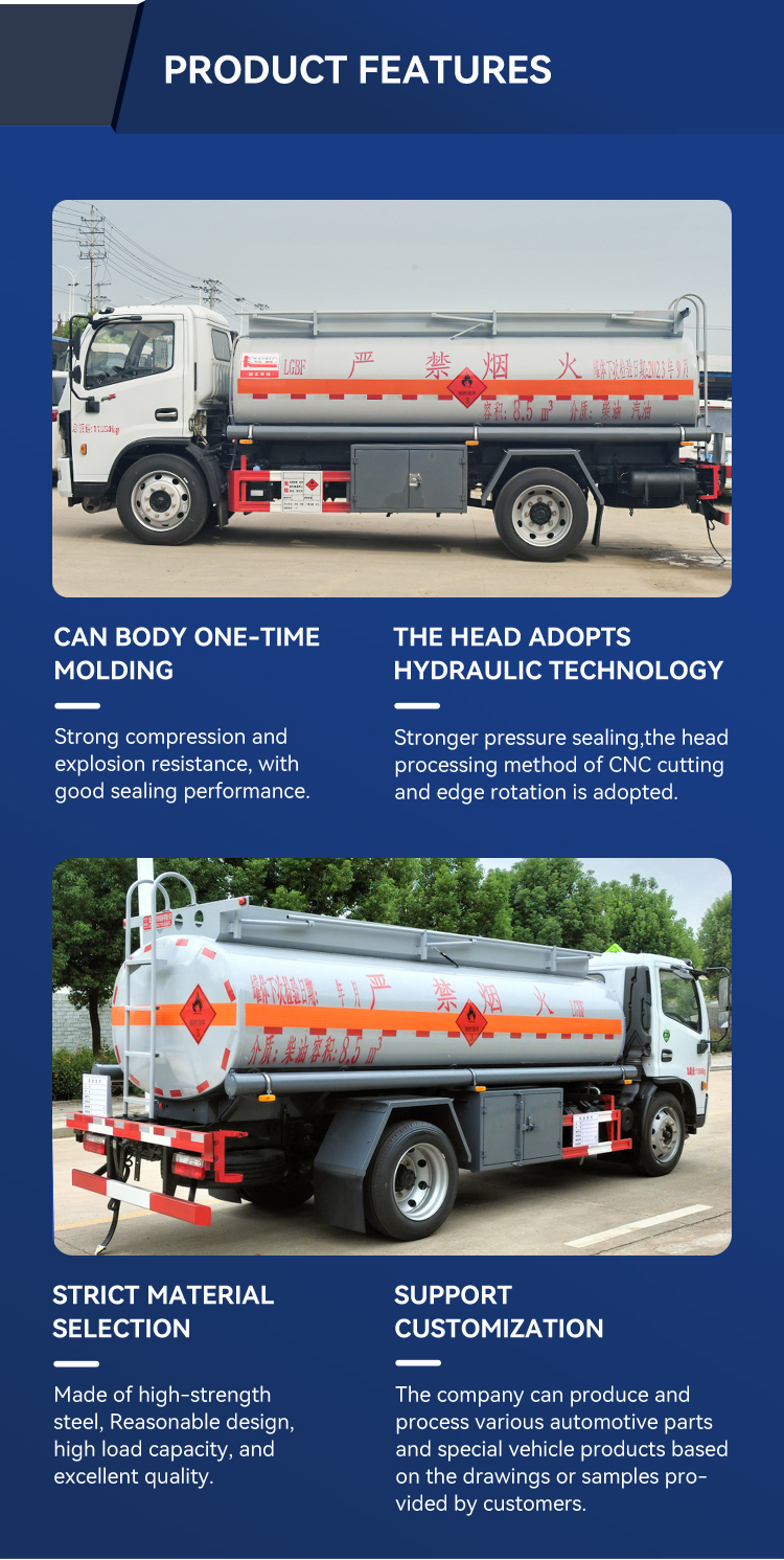 6 Wheels 5000l Fuel Oil Delivery Truck 150 - 250hp Horsepower Oil Transportation Truck
