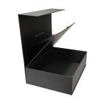 Customized Logo Design Black Rigid Flat Cardboard Magnetic Folding Cajas Regalo