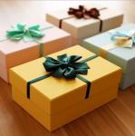 Customized size rigid paper gift box with ribbon and the bowknot