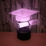 New bachelor hat 3D night lights custom OEM sign picture Graduate gift 3D small