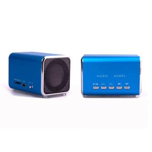 China Metal portable Powerful mini Blue speakers (BT-S004) Support Micro SD card factory