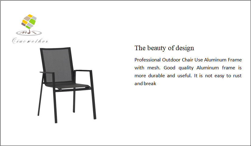 Modern Design Patio Outdoor Furniture Garden Bistro Cafe Restaurant Dining Chair Aluminum Outdoor Chair for Modern Style