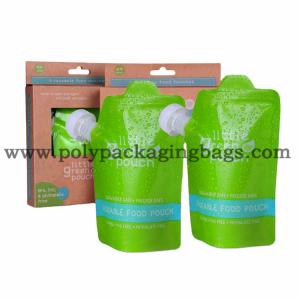 Resealable 150ml 200ml 100mic Stand Up Spout Pouch With Caps For Juice