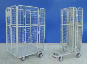 China Supermarket Wire Mesh Cart Durable Galvanized Rolling Hand Trolley Cart factory