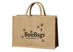 Fully - Lined Reusable Jute Shopping Bags , Durable Jute Market Tote
