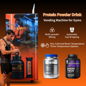 Protein Powder Vending Machine with Automatic Cup Dispensing Background Warning