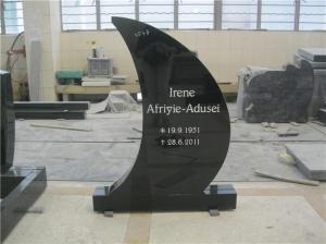 China European style moon shape black granite memorials stone factory