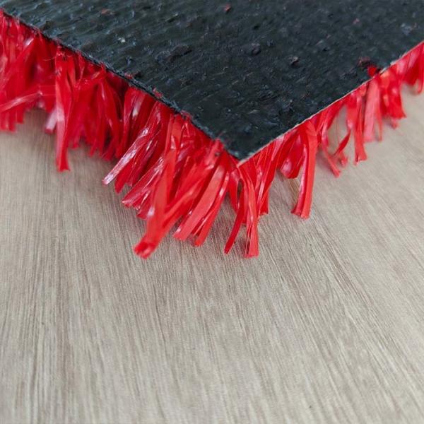 25mm Red Artificial Fake Tennis Grass Low Maintenance Multi Functional Astro