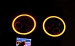 3700lm Jeep Wrangler Headlights , 7 Inch Round LED Headlights RGB Halo with