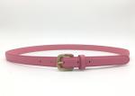 Fashion Saffiano Skinny Women PU Belt 3/4” Wide Strap Zinc Alloy Pin Buckle