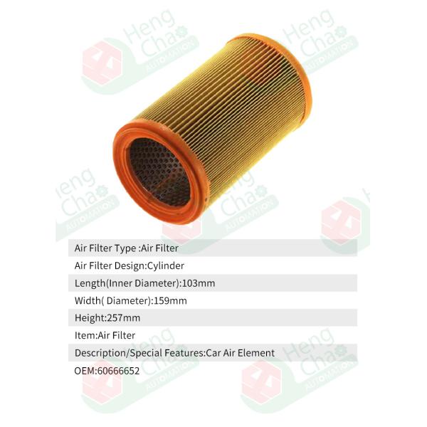 Cylinder Car Air Filter OEM 60666652 Car Air Filter Making Equipment Production