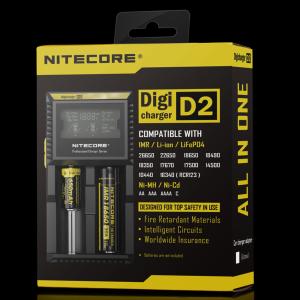 China Nitecore D2 LCD charger dual charger for IMR/Li-ion/Ni-MH/Hi-Cd/LiFePO4 18650, 26650 battery factory