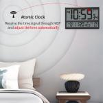 Modern Design Digital Wall Clock with Indoor and Outdoor Temperature Monitoring