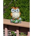 Polyresin 8 Inches Owl Animal Shaped Solar Garden Lights