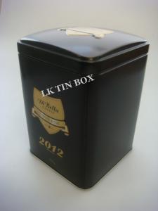 China 250g Di Bella Square Tea Tin Box With Metal Plug Embossing HACCP Certification factory