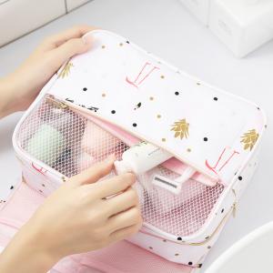 China Flamingo Printed Portable Hanging Travel Makeup Bag factory