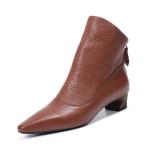 HZM031 Cowhide Women'S Single Shoes Autumn And Winter New British Style Women'S