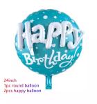 Happy Birthday Party Scene Layout Aluminum Foil Balloon Floating 24inch