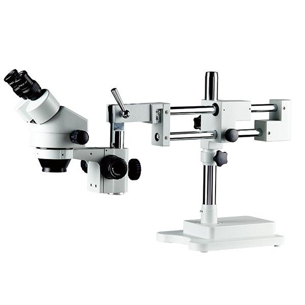 Stereo microscope binocular head zoom microscope dual arm boom stand 7x-45x