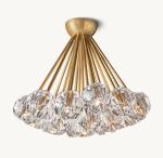 Crystal Ball Clear Glass Flushmount 24" Embedded Ceiling Mounted Crystal Light