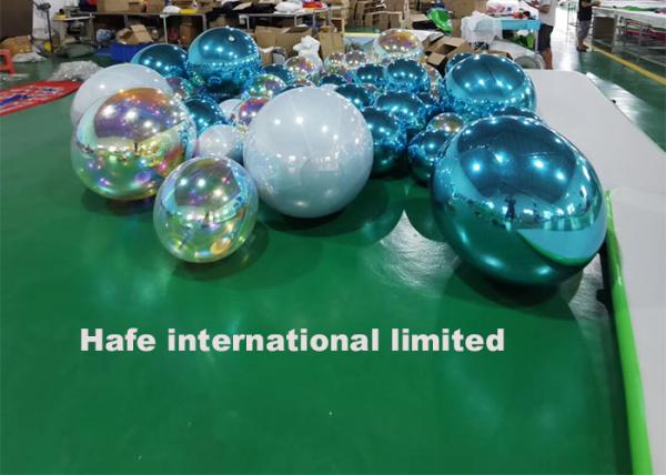 Customized Hanging Mirror Ball Balloons Red / Purple / Pink / Green PVC For