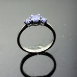 Women Jewelry 925 Silver Amethyst Three Gemstone Ring (JY003)