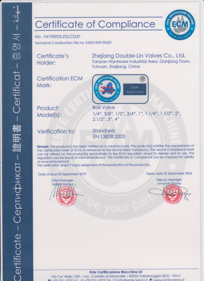 Thread ISO228 362.5 Psi Brass Ball Valves Water Services