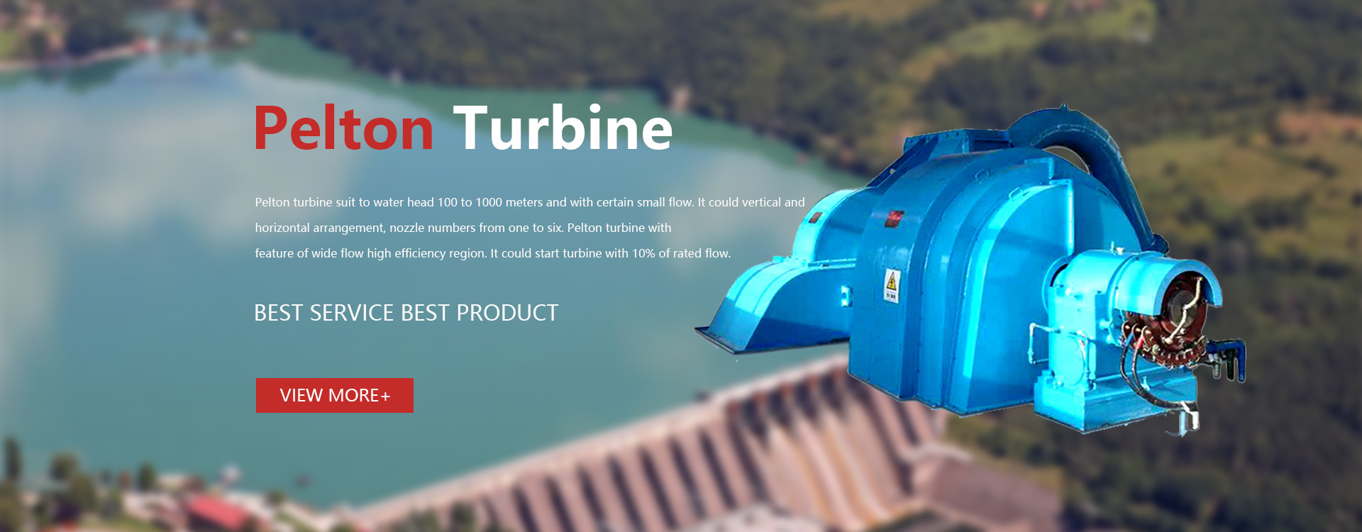 93% Efficiency 1000KW Pelton Turbine Generator