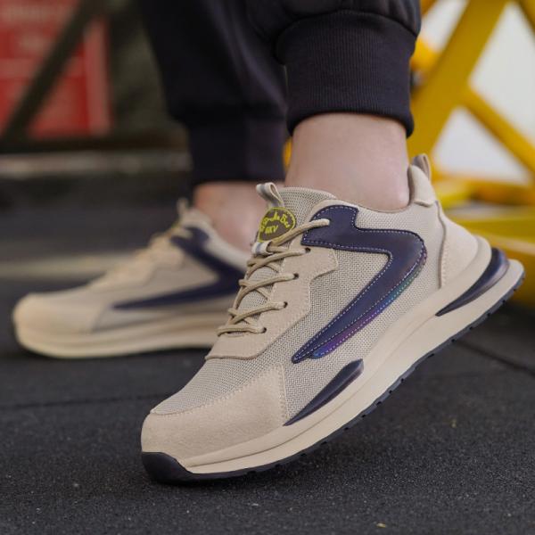 Shengjie New Men'S Anti-Smash Anti-Puncture Work Shoes Microfiber Leather Walking Style Safety Shoes