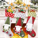 Christmas Stocking 3 Pack, 19 Inch 3D Gnomes Santa Christmas Stockings Fireplace
