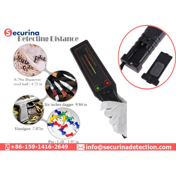 LED Signal Alarming Security Metal Detector Wand Power Supply By 9V Battery