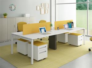 China White Top 4 Seat Computer Workstation Desk Size W2400mm D1200mm H750MM on sale