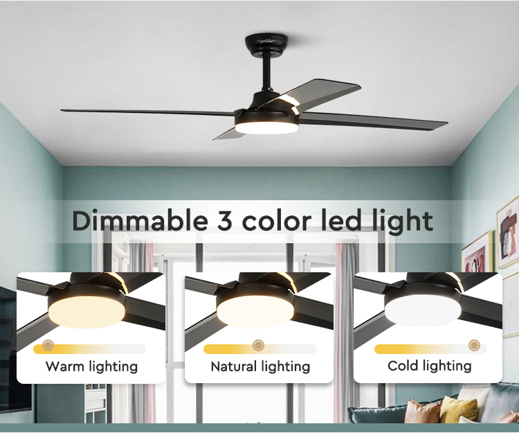 1stshine LED Ceiling Fan 5 Speeds 4 Blades Support Dimmer LED Lighting