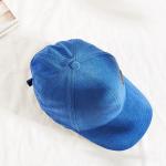 Winter Blue Towel Velvet Warm Leather Patch Sun Hat