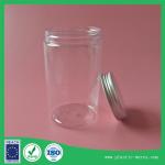 Food plastic can transparent plastic jar with screw aluminum lid 800ml
