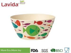 China Anti - Bacteria Disposable Bamboo Bowls Fresh Ocean Fish Design High Strength Durable factory