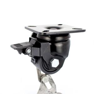 China 350KG Swivel Lock Low Profile Casters 50x38mm Solid Nylon Wheels For Industrial Machine factory