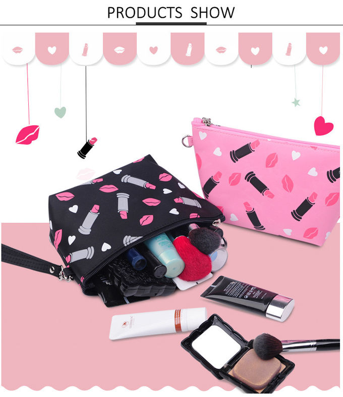 Water Resistant Customized Print Bride PU Makeup Bag