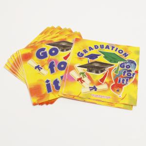 China 250 * 250mm Printing Paper Napkin 2 PLY Custom Logo Flower Decoration For Child factory