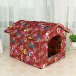 Removable And Washable Floral Dog Bed High Quality Cotton Filled Pet Supplies