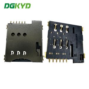 China MICRO-SIM Card Holder PUSH 1.35H 6PIN Telephone Card Holder DGKYDSIM135H6A6A2Y3WS286 factory