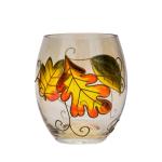 Egg Shaped Beautiful Color Glass Cylinder Candle Holders , Glass Votive Candle