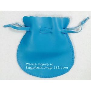 Custom Printed PU Leather Waterproof Drawstring Bag, Cheap Black PU Leather