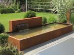 Modern Corten Steel Water Fountain Outdoor Garden Landscape Rectangular