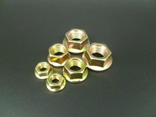 DIN6923 Hex Flange Nuts M20-2.5 Grade 4.8 Yellow Zinc Plated Flange nut JIS1190