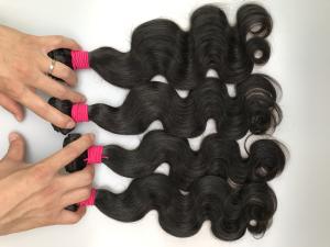 China Long Last Natural Black 100% Virgin Brazilian Hair Weave / Body Wave Bundles factory
